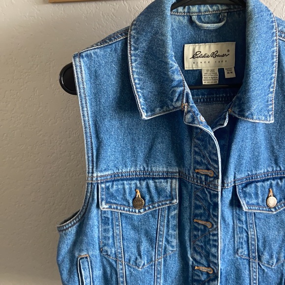 Vintage Denim Vest- Eddie Bauer - Picture 2 of 6